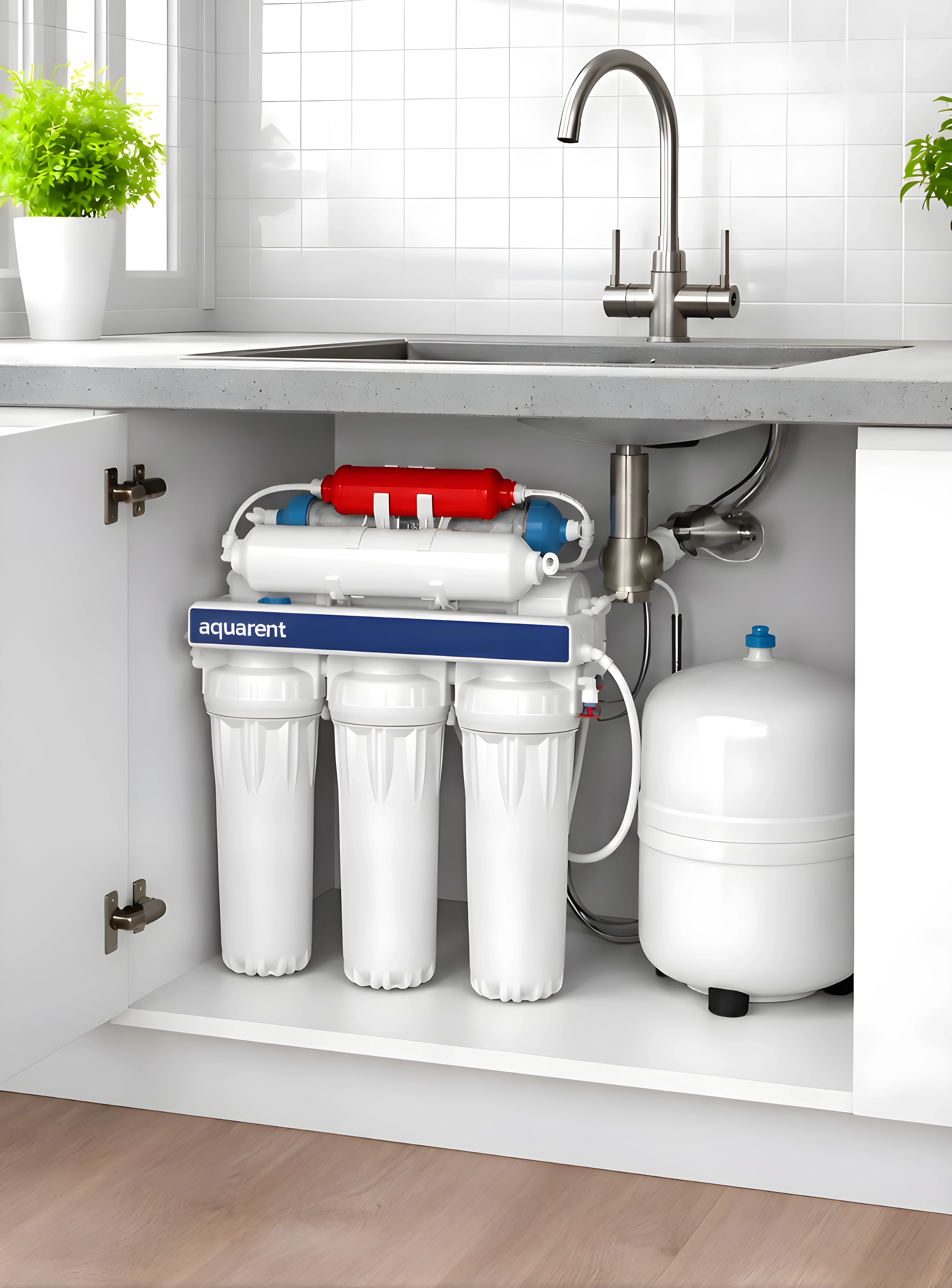 Alka Duo system installed under an elegant sink