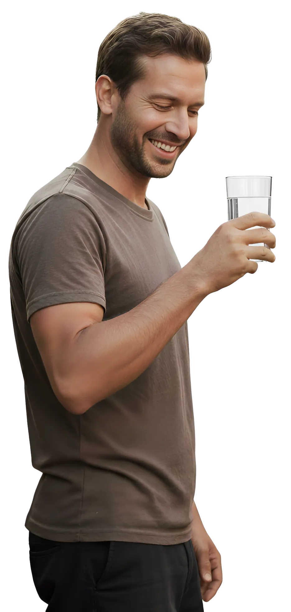 Man drinking from a glass of water