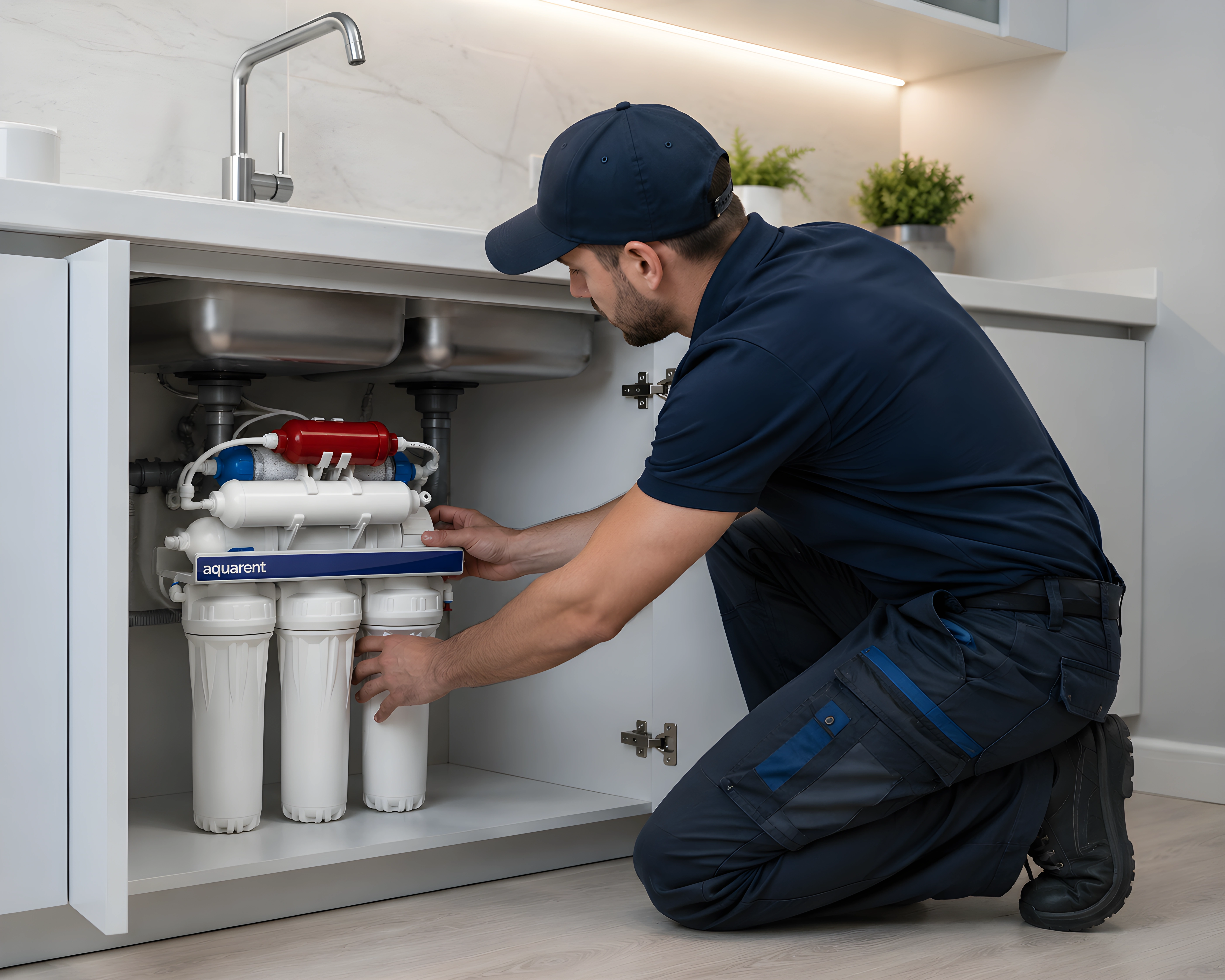 Alka-Duo installation under sink