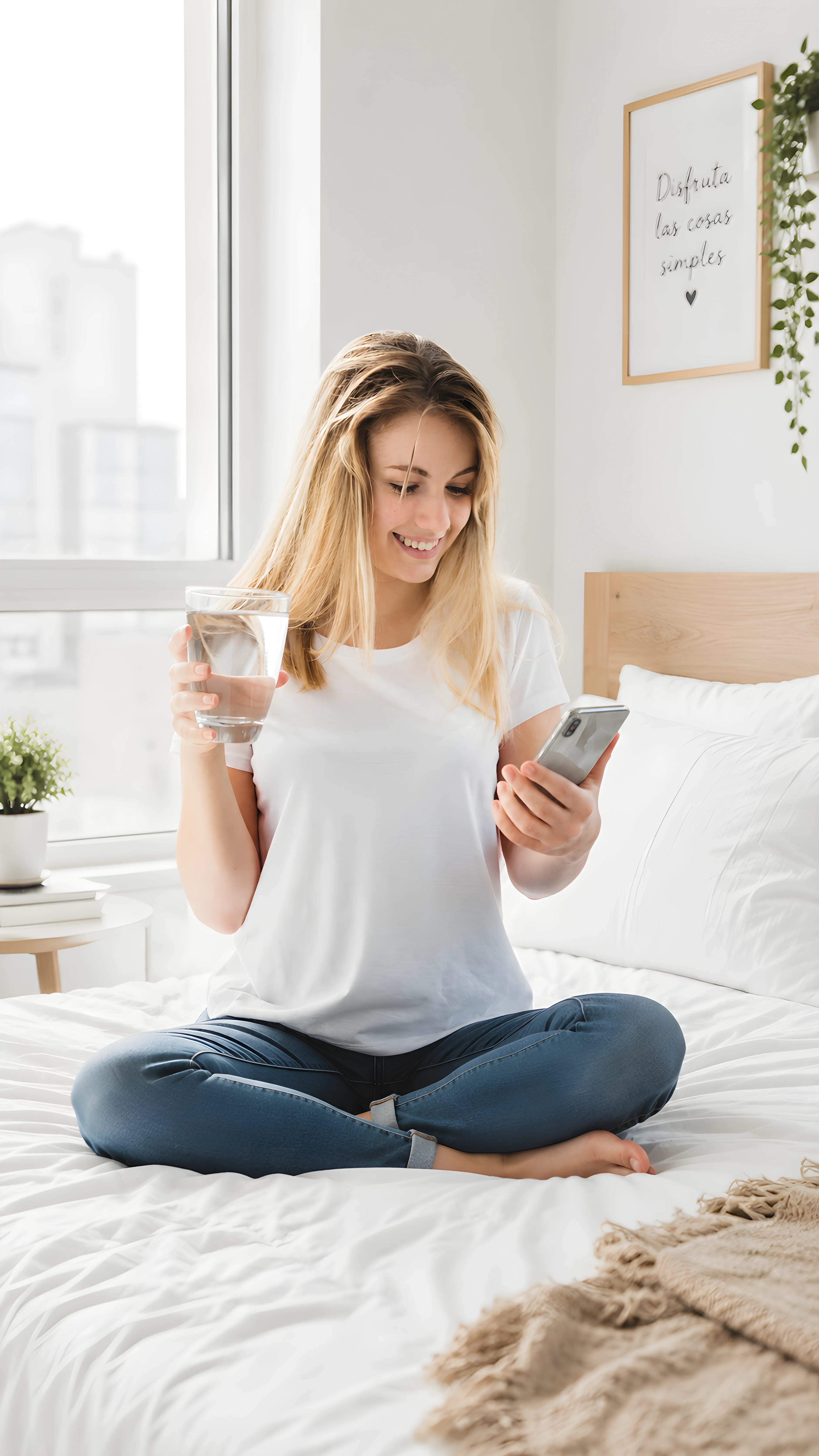Smiling Girl with a glass of Water